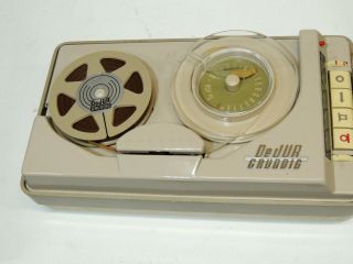 DeJUR - GRUNDIG Stenorette B Portable Tape Recorder vtg 1950s Reel MICROPHONE Mic 3