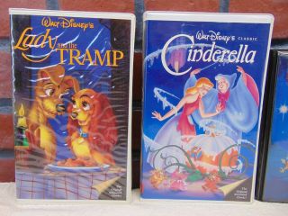 Vintage Disney ' s DUMBO PINOCCHIO CINDERELLA LADY & TRAMP BETA Movies Blk Diamond 2