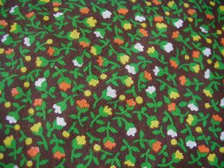 1.  8 Yards Vintage Cotton Fabric 1970s Vintage Fabric Brown Orange Yellow Floral