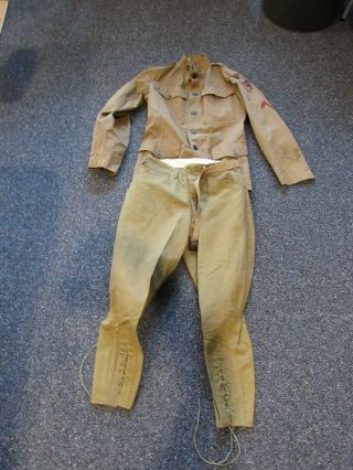 Wwi Us Army Rr Engineer Summer Tunic And Pants Set With Belt And Pass Id’ed