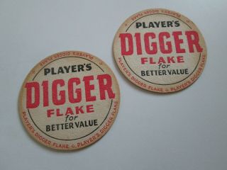 2 X Rare Vintage Players Weights Cigarettes & Digger Flake Tobacco Beer Mats