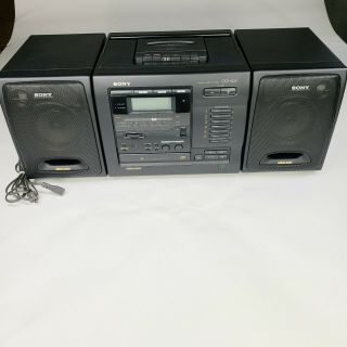 Vintage Sony Boombox Am/fm Cfd - 600 Mega Bass 6 Cd Changer No Remote Read