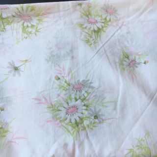 Vintage Flat Sheet Pink White Daisies Double/full Springmaid Wondercale