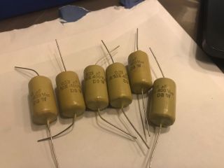 6 X Nos 0.  33uf/400v/10 Mullard Mustard Vintage Tone Capacitors For Tube Amps