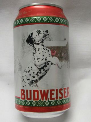 Budweiser 2020 Holiday Red Dalmatian Beer Can 12 Oz Bottom Opened 4 Of 4