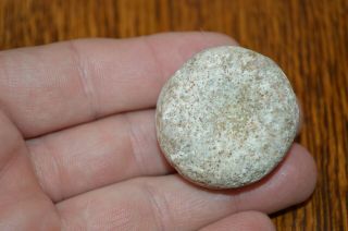 Small Mississippian Limestone Discoidal Union Co,  Illinois 1.  5 X.  5/8 Polished