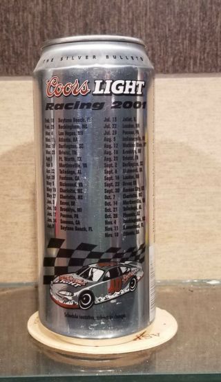 2001 Coors Light Nascar Schedule Stay Tab Beer Can Nascar Racing 16 Ounce 40