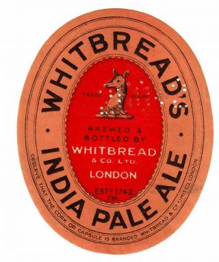 Beer Label: Whitbread,  London,  India Pale Ale 85mm Tall