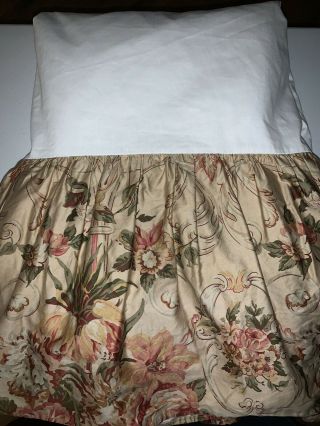 Vtg Ralph Lauren Guinevere Floral Queen Bed Skirt Dust Ruffle Euc