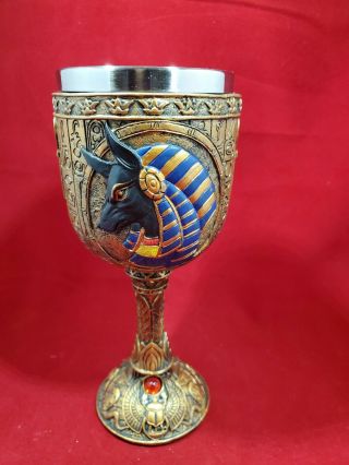 6.  75 " Height Ancient Egyptian Egypt God Of Underworld Anubis Wine Goblet Cup