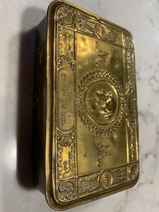 British Wwi 1914 Princess Mary Christmas Tin Brass Tobacco Box Gift Fund