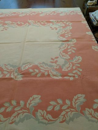 Vintage Pink & Blue Tablecloth With Matching Napkins