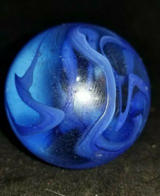 Vintage Large American Made 1.  9 Inch - 48.  Mm Boulder Swirl Glass Marble 3