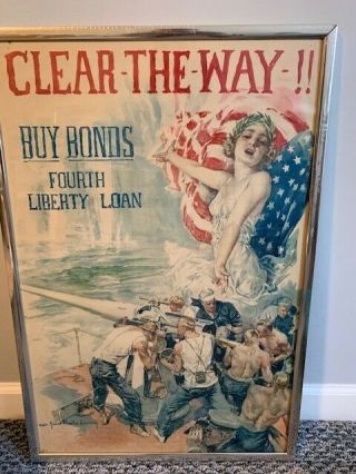 World War 1 Liberty Bond Poster Clear The Way Howard Chandler Christy