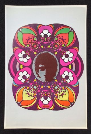 Vintage Peter Max Psychedelic Pop Art Poster - Bob Dylan