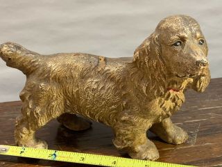 Hubley Cocker Spaniel Dog Cast Iron Doorstop All 5 Pounds 7 Inch Long 3