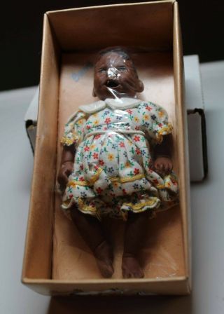 Vintage Black Girl Doll Resin by Daddy ' s Babies Still wrapped in plastic 2
