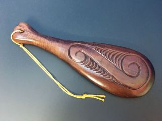 Vintage Maori Wahaika Patu Wood Carved Ceremonial War Club Souvenir