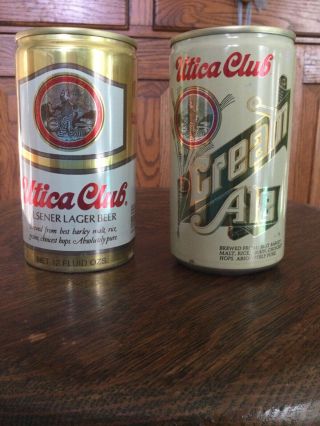 1970s Utica Club Beer Cans - Pilsener Lager & Cream Ale - West End Brewing - Ny
