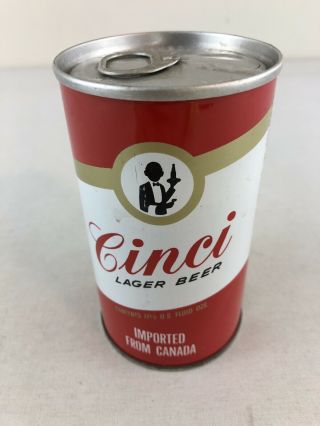 Cinci Lager Canada 12 Oz Bottom Opened Steel Pull Tab Beer Can
