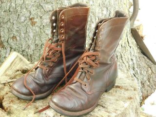 Wwii Us Army Leather Jump Boots Paratrooper Combat Jersey Rubber Co.  7 1/2 W