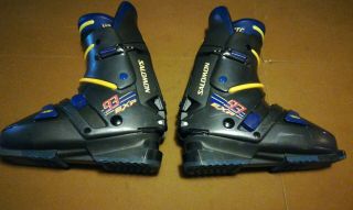 Vintage 90’s Salomon Htc 93 Exp Ski Boots Gray Blue 335 312mm