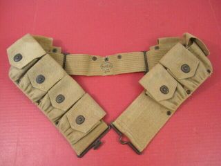 Wwi Us Army Mounted M1918 Cartridge Belt M1903 Springfield Rifle - Russell 1918