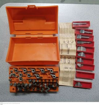 Vintage Sears Craftsman Stanley Router Bit Kit 25425 In Carry Case