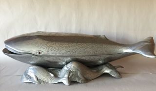 1979 Arthur Court Whale 3 Piece Covered Tureen Serving Dish