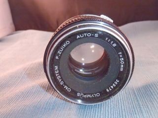 Vintage Olympus Om - System F.  Zuiko Auto - S 50mm F1.  8 Lens