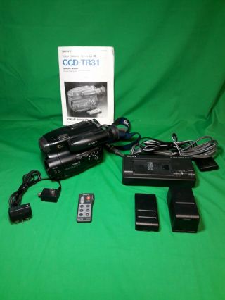 Vintage Sony Video Camera Recorder Ccd - Tr31,  Charger,  Tv Cables And 2 Batteries