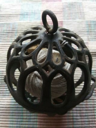 Vintage Antique Yarn Cast Iron String / Twine Holder Ball Dispenser
