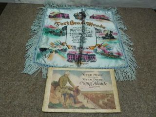 Ww1 Over Here Over There Booklet Camp Meade,  Fort Geo.  G.  Meade Pillow Sham