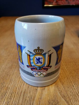Vtg Lowenbrau Beer 1972 Munich Olympic Games.  5 Liter Beer Stein Mug 70’s German