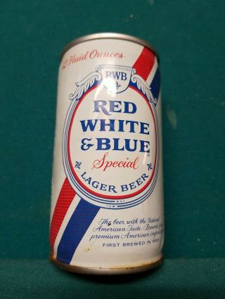 Vintage - Red White & Blue Lager Beer - Steel Pabst Pull Tab Beer Cans