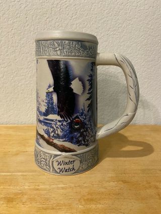 Miller Beer Holiday Stein - Winter Watch - Eagle - 3rd In Series With 68222