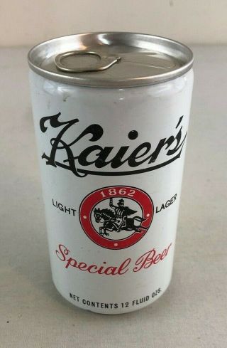 Kaiers Light Lager Special Beer 12 Oz Bottom Opened Pull Tab Beer Can