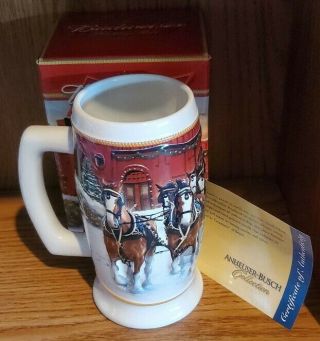 2006 Budweiser Holiday Beer Stein " Sunset At The Stables " Cs670