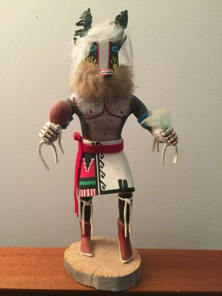 Vintage Wood Kachina Native Navajo Badger Indian Doll 12 " Tall Signed By Py