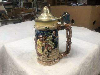 Vintage Walls Made In Japan Decorated Beer Stein With Lid