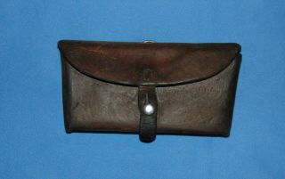 Vtg Swiss Army Military Leather Ammo Belt Pouch 1964