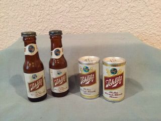 Vintage Schlitz Beer Bottles And Cans Salt And Pepper Shakers