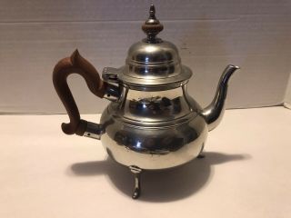 Vintage Kirk Stieff Colonial Williamsburg Pewter Wood Handle Tea/coffee Pot Cw80