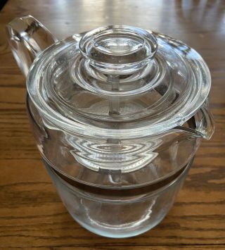 Vintage Clear Pyrex Glass Percolator Coffee Pot 9 Cup 7759b Pot Lid 7759c