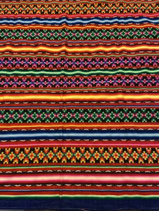 Vintage Peru Wool Blanket /rug All Rainbow Colors
