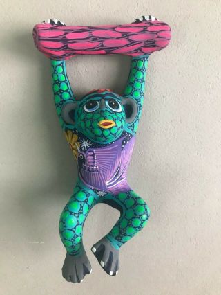 Hand Made Medium Ceramic Monkey,  Each Hand Painted,  One Of A Kind,  4 " X 7.  5 "