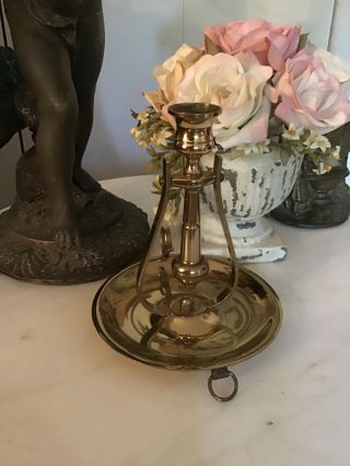 Vintage Baldwin Solid Brass Chamber Stick Candlestick Candle Holder Wall Sconce