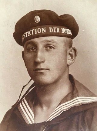 - Post Ww1 German Navy " Marinestation Der Nordsee " Sailor Photograph