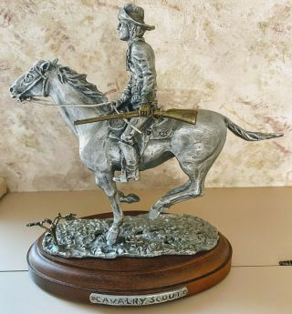 Worcester Pewter Philip Kraczkowski Cavalry Scout Indian Horse Sculpture