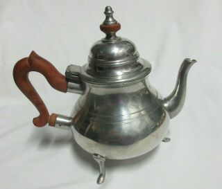 Vtg Kirk Stieff Colonial Williamsburg Pewter Wood Handle Tea Pot